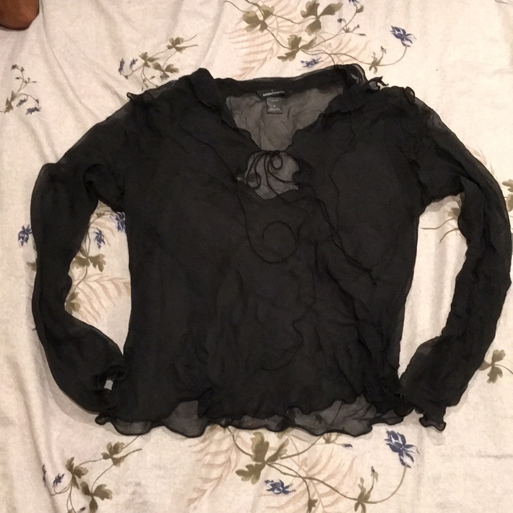 Sheer black blouse vintage